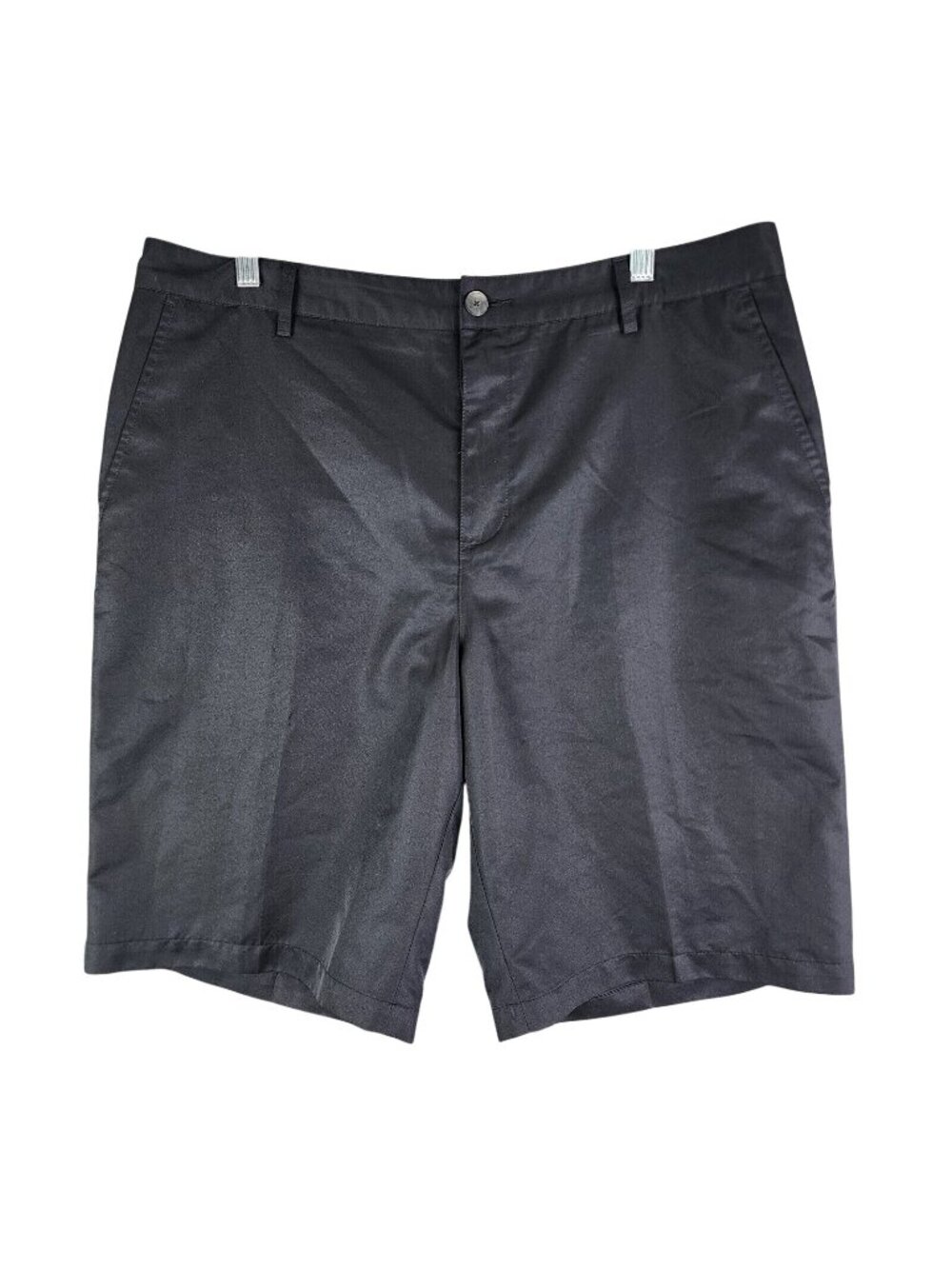 Mens Adidas Black Flat Front Golf Shorts Climalite 11.5" Inseam Polyester 36